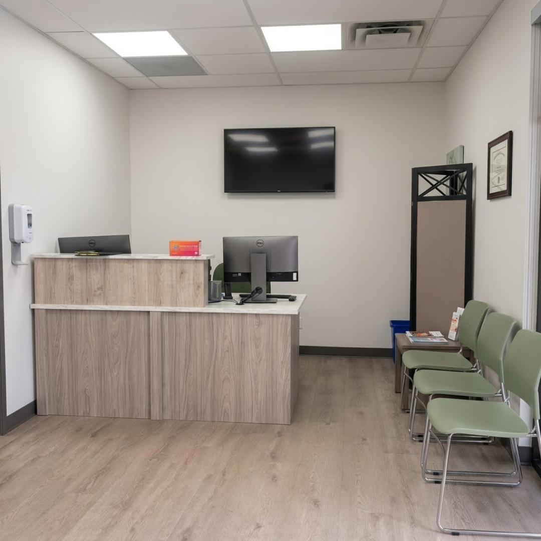 Reception and waiting area at Dunluce Medical Clinic